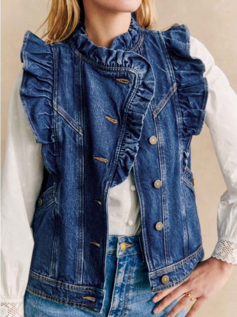 Sézane Faye Jacket Dark Blue Size XS NWT